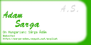 adam sarga business card